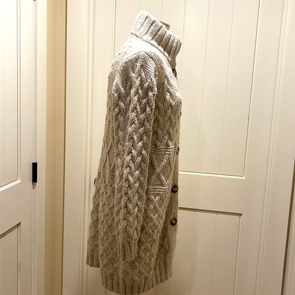 GIO & GIO Cardigan Size L Ivory Chunky Knit Button Front Wool - Pre-loved - Picture 3 of 6